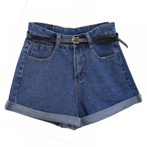 Short en jean pour femmes très vendu en gros de haute qualité coupe ajustable extensible Spandex mélangé délavé à la pierre - Product Image 4