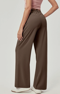 Pantalon large à taille ultra haute avec deux poches latérales, confortable et décontracté, nouveau design, pour femmes grandes, logo personnalisé, fabrication directe du Bangladesh, couleur - Product Image 6