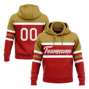 Personalized <b>Men's</b> College School Thick <b>Fleece</b> Pullover Hoodie Classic Vintage <b>Red</b> Embroidered Applique Hooded Collar - Product Image 2