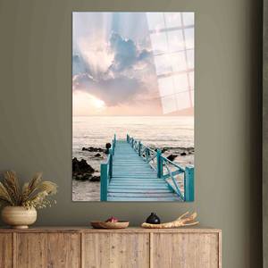 Toile imprimée : Paysage côtier avec pont en bois, ART SUR VERRE TÉMPERÉ - Product Image 1