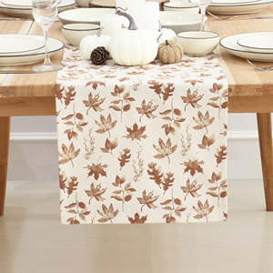 Aurelia 14x72 pulgadas otoño tejido moderno 100% algodón camino de mesa lavable reutilizable Interior Exterior fiesta cocina comedor Acción de Gracias - Product Image 1