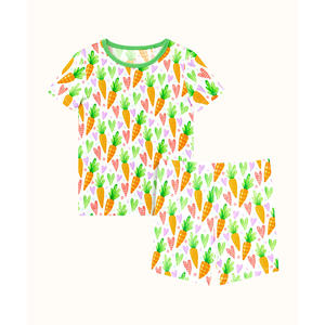 Pyjamas d'été pour filles en viscose de bambou, imprimé floral, ensembles de pyjamas pour femmes avec taille élastique, logo personnalisé, ODM, design durable - Product Image 6