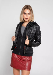 Chaquetas de Cuero Personalizadas OEM de Alta Calidad al por Mayor, Chaqueta de Motociclista de Invierno Transpirable de Lona y Cuero Vacuno Genuino Premium con Logotipo Frontal para Hombre - Product Image 4