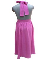 Robe longue dos nu en soie georgette pour femme, style artistique Resort Bloom, col halter, dos ouvert