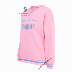 Sudadera de la Hermandad Gamma Phi Gelta, Sudadera Informal de Algodón para Mujer, Cuello Redondo, Estilo Universitario, Bordada, Talla Grande - Product Image 2