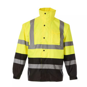 เสื้อแจ็กเก็ต Hi viz VIS สะท้อนแสงกันน้ำชุดทำงานมีฮู้ดบุนวม - Product Image 4