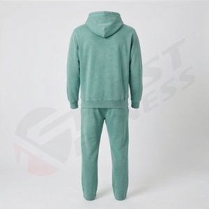 Survêtement en molleton à capuche délavé à l'acide pour homme – Qualité supérieure, couleur unie personnalisable, respirant, style hiver - Product Image 2