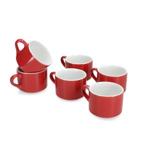 Juego de 6 tazas de porcelana y PP ecológicas, patrón personalizable de estilo europeo moderno para hoteles, restaurantes, campistas - Product Image 2