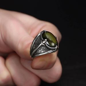 Anillo Azuris para Hombre, Hecho en Turquía, Plata de Ley 925, Estilo Otomano Original, Piedra Natural, Joyería Fina, Modelo WALKH1072 - Product Image 2
