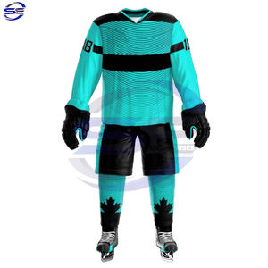 ชุดยูนิฟอร์มฮ็อกกี้น้ำแข็งทำจากโพลีเอสเตอร์คุณภาพสูงแบบปรับแต่งได้ดีไซน์ล่าสุดชุดพิมพ์ชื่อทีม - Product Image 1