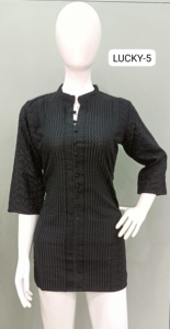 PRESENTA CHIKANKARI TOP CORTO TOTALMENTE LUCKNOWI TRABAJO EN LA PARTE DELANTERA + TRASERA + MANGAS - Product Image 3