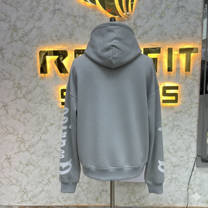 Sudadera con Capucha y Cremallera Avarice Society Naranja, Unisex, Estilo Urbano, Diseño con Apliques y Parches, Corte Holgado, Ropa de Otoño - Product Image 3