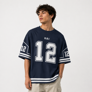 Camiseta Deportiva de Fútbol Americano Personalizada con Estampado Hip Hop, Manga Corta, Secado Rápido, Transpirable, Malla 100% Poliéster, Lisa, para Adultos - Product Image 2