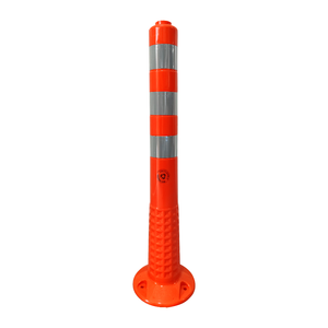 Cône de signalisation routière Delinatr 75 x 8 cm en plastique réfléchissant avec socle TPE pour utilisation routière - Product Image 1