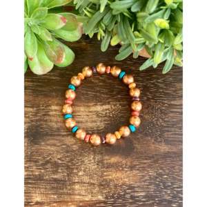 Navajo Style Bohemia Multi-Strung Stone and <b>Copper</b> Beaded Adjustable Bracelet Ball Shape for Gift - Product Image 1