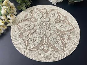 Luxury Gold Embroidery Customizable Eco-Friendly Placemat <b>Mats</b> for Home Wedding Party Decor by HUSSAIN CRAFTS - Product Image 5