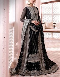 Ventes en gros de costumes et robes de soirée pour femmes en hiver, en mousseline de soie, style ethnique indien et pakistanais, OEM - Product Image 1