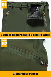 กางเกงปีนเขาผ้าแคนวาสสำหรับผู้ชายผ้าแคนวาสแบบลำลองแห้งเร็วมีซิปกระเป๋าสำหรับใส่กอล์ฟซาฟารีสำหรับกีฬากลางแจ้ง - Product Image 3
