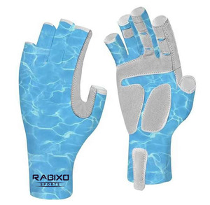 Gants de pêche unisexes imperméables personnalisables avec logo sur mesure, demi-doigts, en nylon/spandex sublimé – Votre style unique - Product Image 3