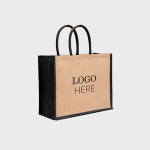 Sac de plage en jute naturel moyen noir avec soufflets, poignées rembourrées, durable, motif léopard et lettres, pour usage quotidien, impression publicitaire par transfert thermique - Product Image 3