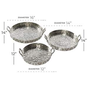 ถาดเสิร์ฟอาหารด้ามโลหะทำจากไม้ถาดเสิร์ฟพร้อมด้ามชุบทอง - Product Image 4