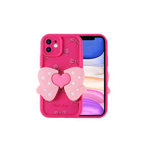 Funda de Silicona Rosa Oscuro para iPhone 11 con Protección de Cámara y Diseño de Figura Único, Embalaje Minorista Incluido - Product Image 1