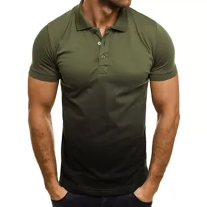 Polo personnalisé Slim Fit pour hommes Gradient Print Short Sleeve Lapel Tee pour décontracté et loisirs Wear polos - Product Image 5