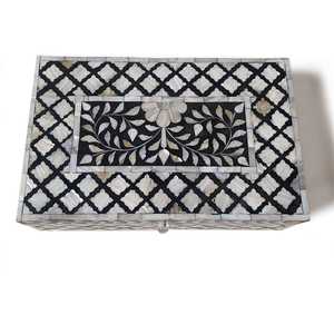 Joyero con incrustaciones de hueso de primera calidad con diseño de Río de resina, caja de regalo decorativa hecha a mano para joyas y accesorios - Product Image 4