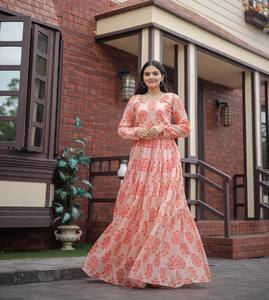 Magnifique robe indienne pakistanaise en pur tissu de soie Chanderi pour les fêtes et les occasions spéciales, style Bollywood, tenue décontractée, tenue traditionnelle - Product Image 6