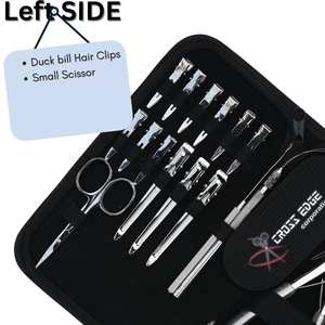 Silver Hair Extension Tool <b>Set</b> Featuring Pulling Loop 2-Hole Microlink <b>Crimping</b> plier Hook Parting Finger Mini Scissor & Clips - Product Image 4