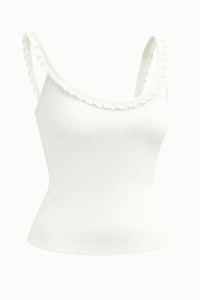 Beautiful Sweetheart Solid Ribbed 100% Cotton Stretch Knit Spaghetti <b>Strap</b> Cami Top Women Custom Branding Wholesale Manufacturer - Product Image 3