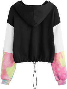 Pull à capuche en coton épais pour femmes couleur unie goutte épaule respirant Tie Dye Design lourd tricoté hiver avant - Product Image 6