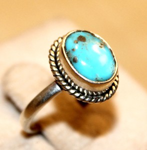 Elegant 925 Sterling Silver Turquoise <b>Statement</b> <b>Ring</b> Handmade for Meditation Practice Premium Quality - Product Image 4