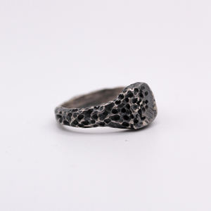 Handmade 925 Sterling Silver <b>Wedding</b> <b>Band</b> Ring Vintage Wax Carved Textured Design Organic Unisex Rugged Look Made in Turkey - Product Image 4