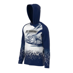 Sublimación Impermeable UPF50 + Pesca Protección solar Sudadera con capucha Personalizada Su logotipo Camisas de pesca de manga larga - Product Image 4