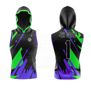 Ropa deportiva de equipo para hombres Sudadera con capucha sin mangas personalizada 7on7 Bandera Fútbol Sudadera con capucha sin mangas transpirable - Product Image 3