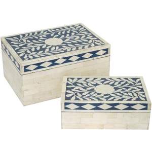 Handmade Luxury Tabletop Jewelry Organizer <b>Box</b> Classic Bone Inlay Art Deco for Jewelry Keepsakes Easter Ramadan - Product Image 3