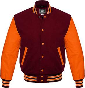 Vestes d'université vierges pour hommes vestes de baseball Letterman en cuir de laine vestes d'université pour hommes vente en gros - Product Image 5