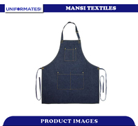 Tablier de Chef Unisexe en Denim Délavé de Luxe avec Sangle de Cou Réglable et Poches Avant – Idéal pour la Cuisine, les Restaurants, les Bars – Personnalisable
