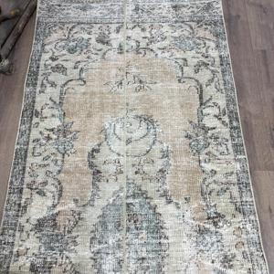 Vintage <b>Runner</b> Rug 3.37x8.7 ft, Gray <b>Black</b> Abstract Rug Wool - Product Image 4