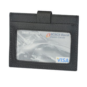 Porte-clés porte-cartes unisexe de haute qualité avec logo personnalisé en cuir PU marron vente en gros à prix réduit porte-clés promotionnels mousquetons - Product Image 2