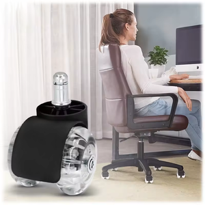 Ma sát thấp 2 inch đồ nội thất bánh trong suốt 1 inch STEM Caster Bánh xe PU ghế bánh - Product Image 6