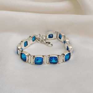Handmade Swiss Blue Topaz Bracelet Sterling <b>Silver</b> Jewelry December Birthstone Gift For <b>Women</b> Elegant - Product Image 1