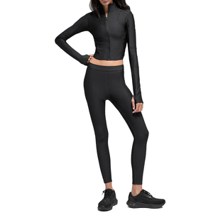 Custom <b>Women's</b> Slim Fit <b>Zip</b> <b>Up</b> Activewear <b>Jacket</b> Thumbhole Yoga <b>Jacket</b> Cropped Gym Running Fitness Sports <b>Jacket</b> Private Label - Product Image 4