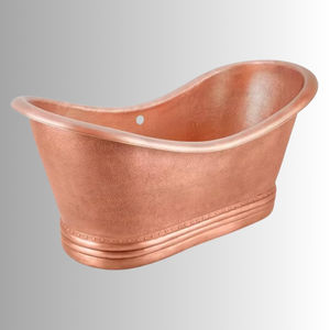 Solid Copper Hand-Hammered Freestanding Heritage Bathtub Heavy-Gauge Heirloom Fixture for Luxury Estates & Historic Renovations. - Product Image 2