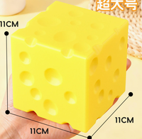 Grand cube de fromage jaune moelleux anti-stress, jouet à presser à rebond lent, jouet géant en forme de fromage, en matériau TPR