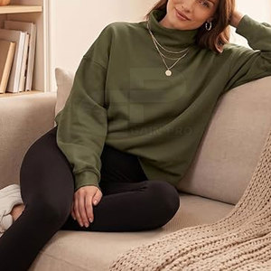 Elegant Women's <b>Mock</b> <b>Neck</b> Pullover Sweatshirt Long Sleeve Fleece <b>Top</b> Warm Comfortable Clothing For Cold Weather And Daily Wear - Product Image 3