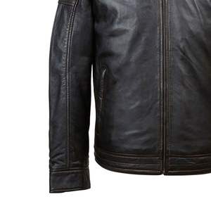 Chaqueta de Cuero para Hombre, Diseño 2026, Manga Larga, Cuello Alto, Bordado Frontal Personalizado, Buenos Precios - Product Image 3