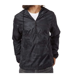 Vêtements d'extérieur Prix bas Léger Noir Camouflage Fermeture éclair devant Coupe-vent Imperméable Doublure en maille Anorak Vestes - Product Image 2