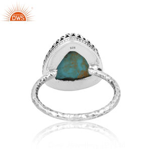 Best Quality Sterling Silver Natural Kingman Turquoise Gemstone Stackable Ring Demi Fine Jewelry for Women Gift for Her - Product Image 2